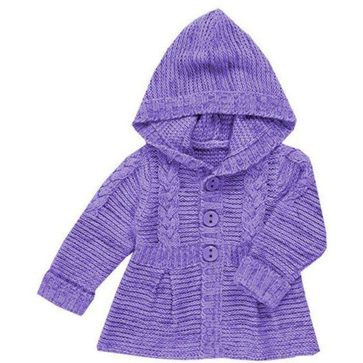 Knitted newborn baby cardigan with a hood - AsDidy fashion