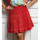Red crochet mini skirt - Crochet clothes