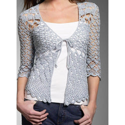 Grey crochet  cardigan - AsDidy fashion