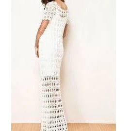 White crochet maxi dress - Made to order - AsDidy fashion