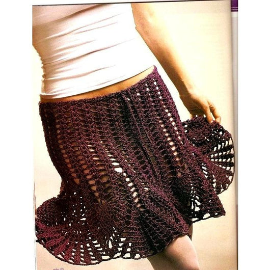 Brown crochet mini skirt - AsDidy fashion