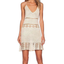 Off white crochet summer dress - AsDidy fashion