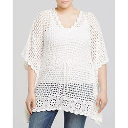 White plus size  women crochet blouse - MADE TO ORDER - AsDidy fashion
