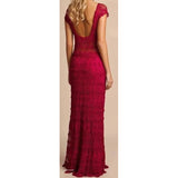 Red crochet summer maxi dress - AsDidy fashion