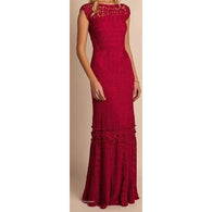 Red crochet summer maxi dress - AsDidy fashion