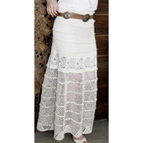 White crochet maxi skirt - AsDidy fashion