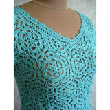 Blue crochet top pattern - PDF Pattern only - Crochet clothes