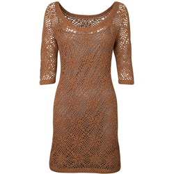 Brown crochet summer dress - AsDidy fashion