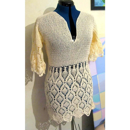 Crochet summer tunic, top - PDF Pattern only - AsDidy fashion