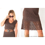 Brown crochet summer dress