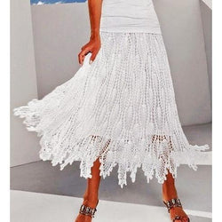 White crochet midi skirt - AsDidy fashion