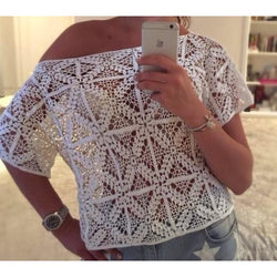 White crochet summer crop top - Crochet clothes