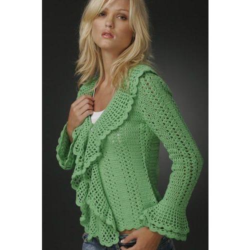 Green crochet  cardigan long sleeves - AsDidy fashion