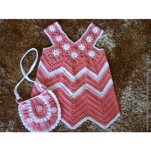 Crochet baby set - baby dress and a cute purse - AsDidy fashion