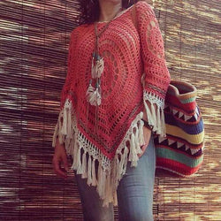 Crocheted poncho - Crochet clothes