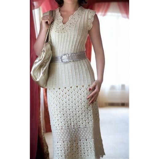 Ivory crochet summer dress - AsDidy fashion