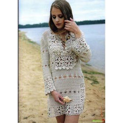 Off white crochet dress - AsDidy fashion