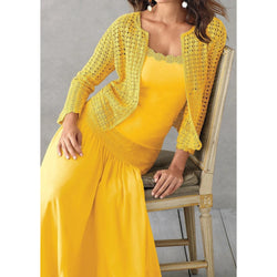 Yellow crochet  cardigan - AsDidy fashion