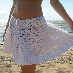 White crochet mini skirt - Crochet clothes