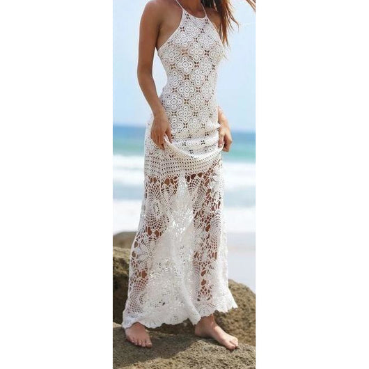 White crochet beach maxi dress - Crochet clothes