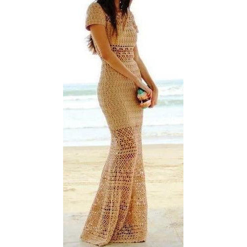 Beautiful crochet maxi women summer dress - AsDidy fashion