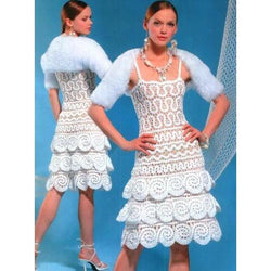 Unique crochet wedding dress with a mantle - AsDidy fashion