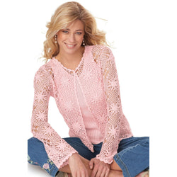 Pink crochet jacket - AsDidy fashion
