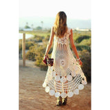 White crochet boho summer dress - AsDidy fashion