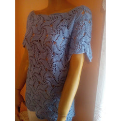 Blue crochet top pattern - PDF Pattern only - AsDidy fashion
