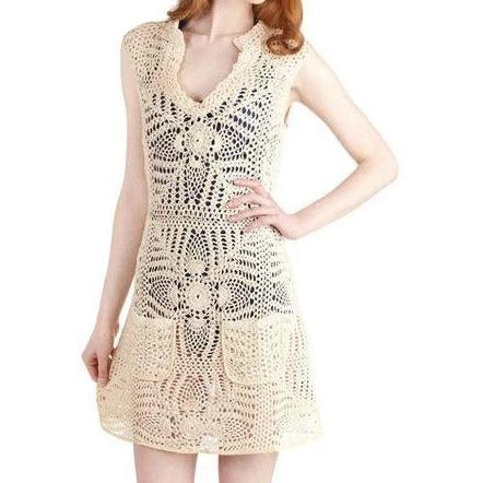 Ivory crochet dress, beach cover up, beach dress, party dress, Made to order, FREE SHIPPING - Crochet clothes