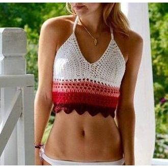 Crochet crop top, handmade summer top, top crochet, crop top - FREE SHIPPING - AsDidy fashion