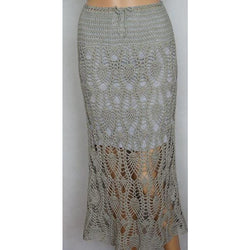 Ivory crochet midi skirt - Crochet clothes