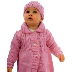 Knitted baby girl coat and hat, pink hat, winter baby coat, knitted hat, girls coat, winter jacket, handmade, custom made - AsDidy fashion