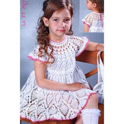 Handmade crochet summer girls dress, Pattern only different sizes 5 years written in English, with pictures of the proccess of crocheting - AsDidy fashion