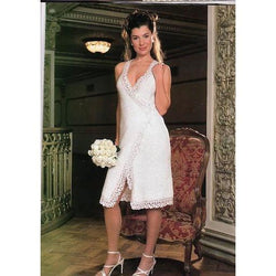 Wedding elegant knee length crochet women dress - AsDidy fashion