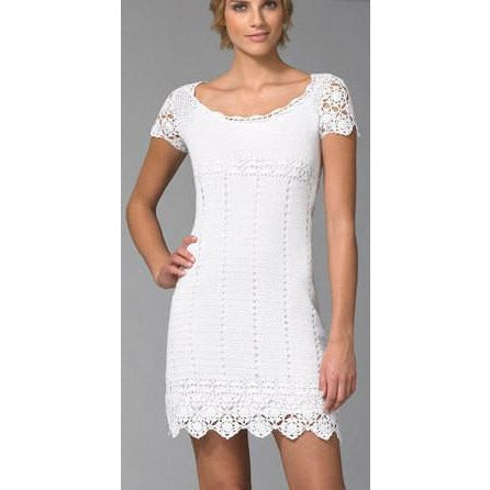 Elegant crochet women summer dress, party dress in white or any color you like - AsDidy fashion