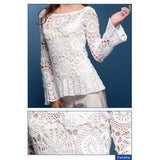 Pattern only - handmade crochet summer blouse, top, long sleeves - AsDidy fashion