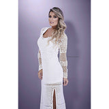 White crochet maxi dress - Made to order - AsDidy fashion