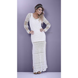 White crochet maxi dress - Made to order - AsDidy fashion