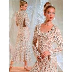 Wedding handmade crochet long bridal dress - Made to order - AsDidy fashion