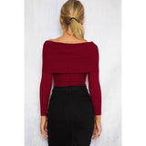 Off Shoulder Knitted Sweater - AsDidy fashion